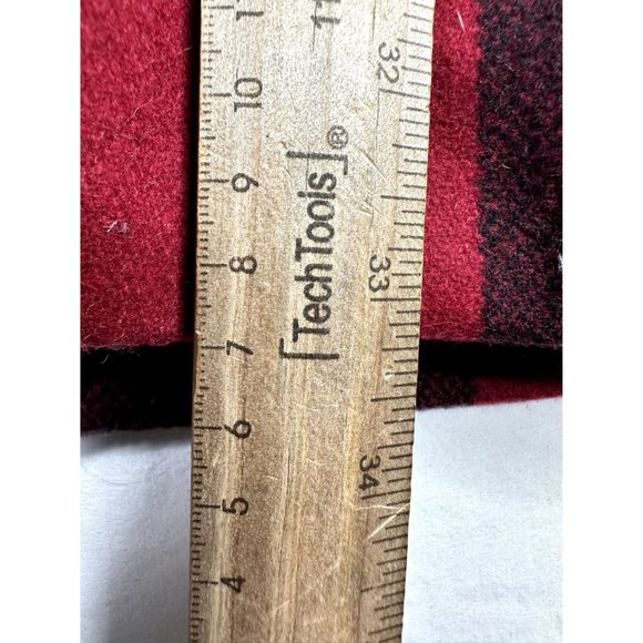 Banana Republic Plaid Wool Blend Coat sz Small Black/Red - Picture 7 of 7